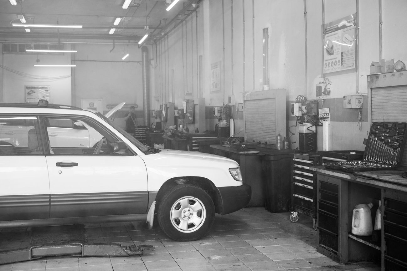 Inside the service floor